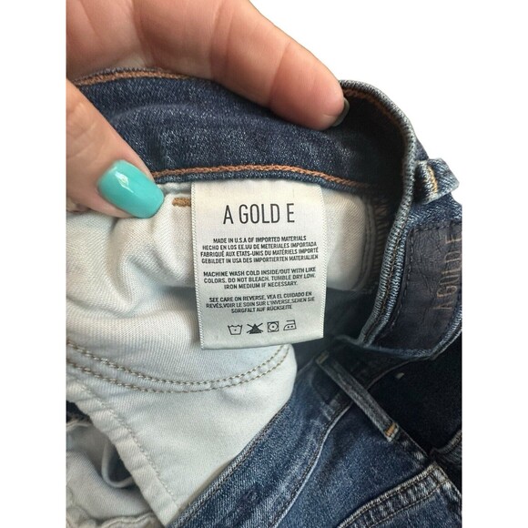 AGOLDE Denim Jean Shorts Size 25 Jorts Cut Off Stretch Mid Rise Stretch #A13-10 - Picture 4 of 11